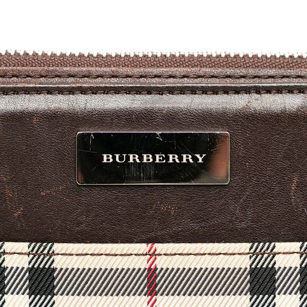バーバリー ノヴァチェック 斜め掛け ショルダーバッグ べージュ ブラウン キャンバス レザー レディース BURBERRY 【中古】