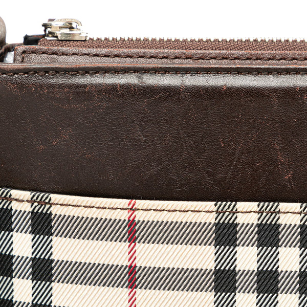 バーバリー ノヴァチェック 斜め掛け ショルダーバッグ べージュ ブラウン キャンバス レザー レディース BURBERRY 【中古】