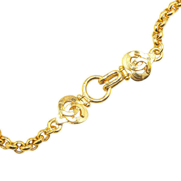 シャネル ヴィンテージ ココマーク チェーン ネックレス ゴールド メッキ レディース CHANEL 【中古】