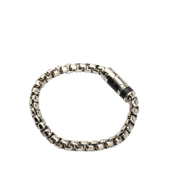 ルイ ヴィトン モノグラム エクリプス ブラスレ チェーンブレスレット M62592 シルバー ブラック メタル メンズ LOUIS VUITTON 【中古】