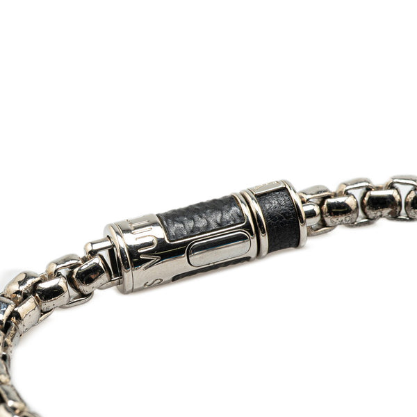 ルイ ヴィトン モノグラム エクリプス ブラスレ チェーンブレスレット M62592 シルバー ブラック メタル メンズ LOUIS VUITTON 【中古】