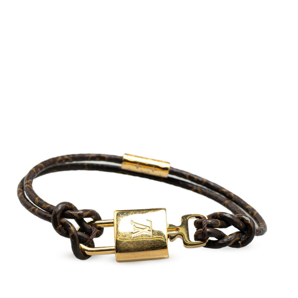 ルイ ヴィトン ブラスレ LV パドロック ブレスレット M8275F ブラウン ゴールド PVC メッキ レディース LOUIS VUITTON 【中古】