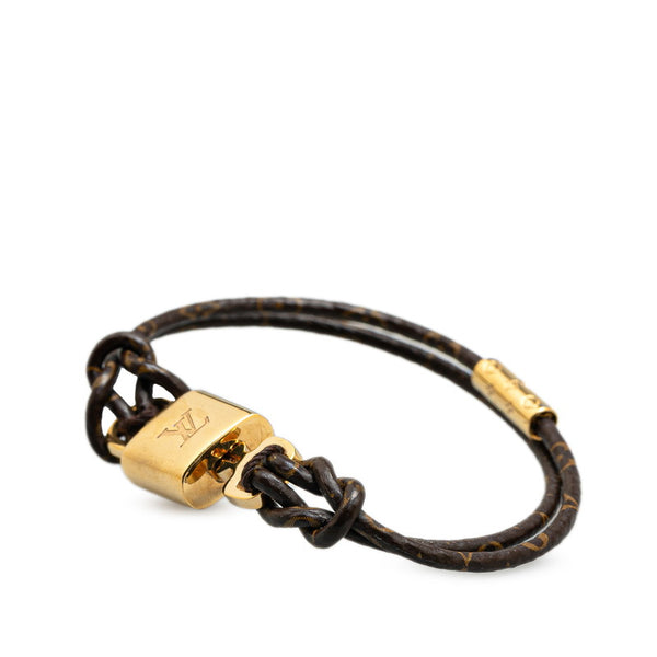 ルイ ヴィトン ブラスレ LV パドロック ブレスレット M8275F ブラウン ゴールド PVC メッキ レディース LOUIS VUITTON 【中古】