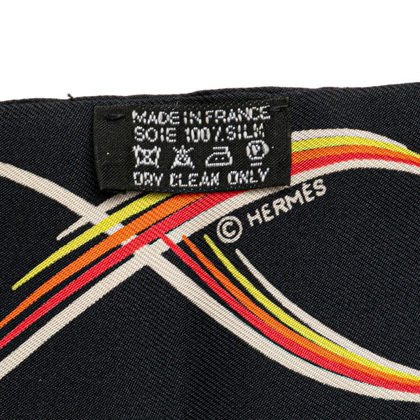 エルメス ツイリー 24Faubourg スカーフ ブラック マルチカラー シルク レディース HERMES 【中古】