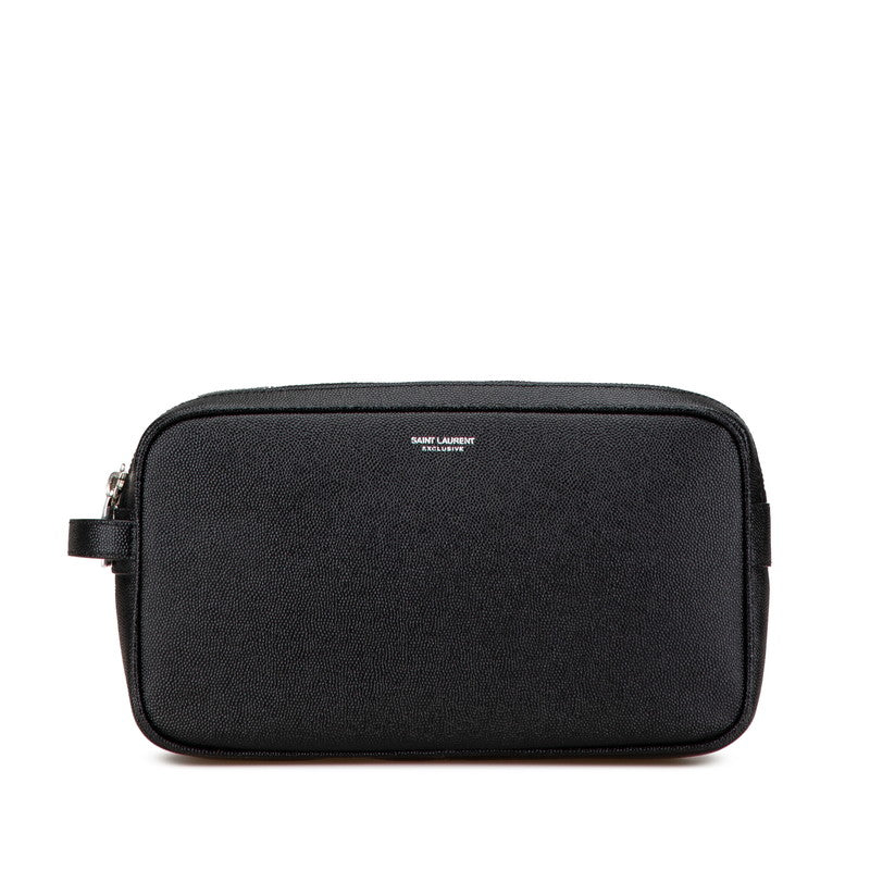 サンローラン クラッチバッグ セカンドバッグ ブラック レザー レディース SAINT LAURENT 【中古】