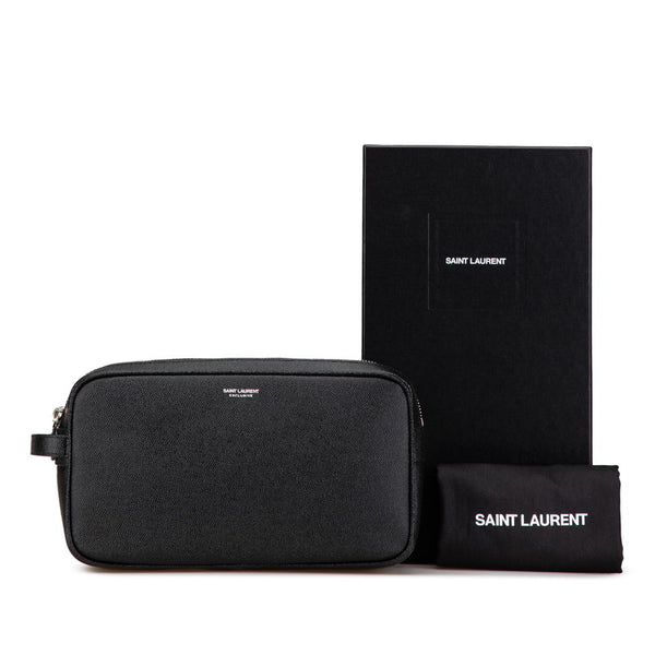 サンローラン クラッチバッグ セカンドバッグ ブラック レザー レディース SAINT LAURENT 【中古】