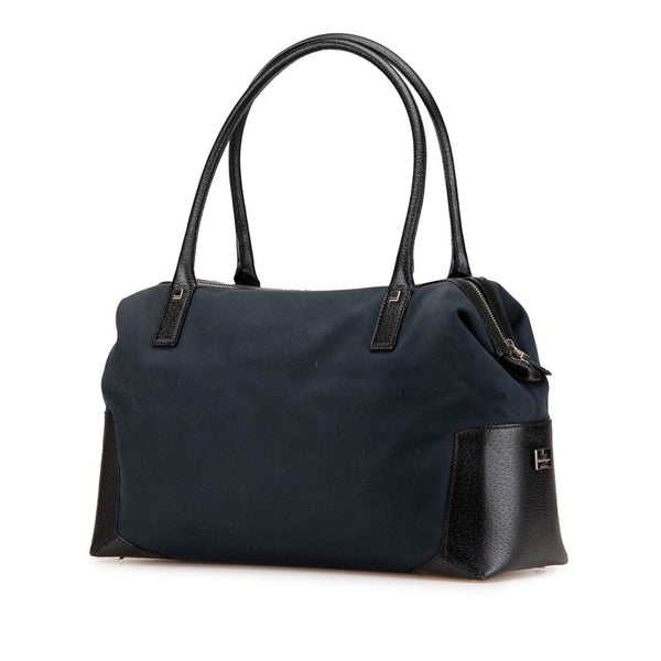 サルヴァトーレフェラガモ トートバッグ AX-21 1209 ブラック キャンバス レザー レディース Salvatore Ferragamo 【中古】