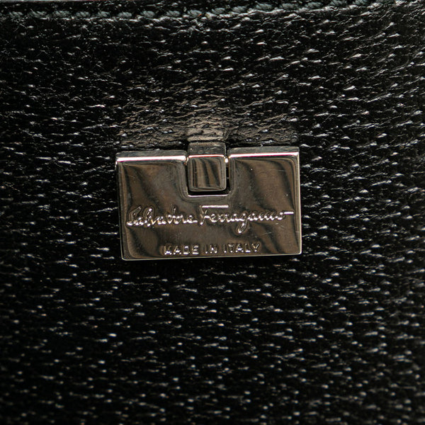 サルヴァトーレフェラガモ トートバッグ AX-21 1209 ブラック キャンバス レザー レディース Salvatore Ferragamo 【中古】