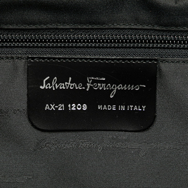 サルヴァトーレフェラガモ トートバッグ AX-21 1209 ブラック キャンバス レザー レディース Salvatore Ferragamo 【中古】