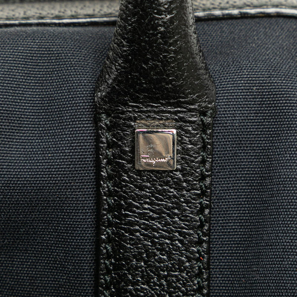 サルヴァトーレフェラガモ トートバッグ AX-21 1209 ブラック キャンバス レザー レディース Salvatore Ferragamo 【中古】