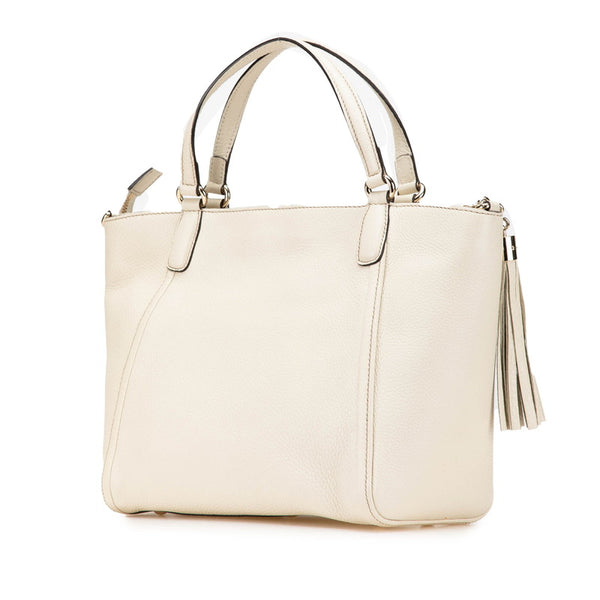 グッチ ソーホー ハンドバッグ ショルダーバッグ 2WAY 369176 オフホワイト レザー レディース GUCCI 【中古】