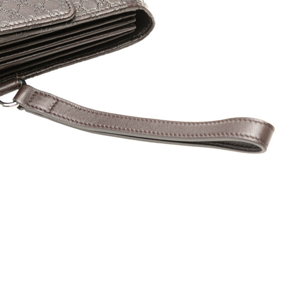 グッチ マイクログッチシマ クラッチバッグ セカンドバッグ 386851 ブラウン レザー メンズ GUCCI 【中古】