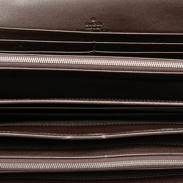 グッチ マイクログッチシマ クラッチバッグ セカンドバッグ 386851 ブラウン レザー メンズ GUCCI 【中古】