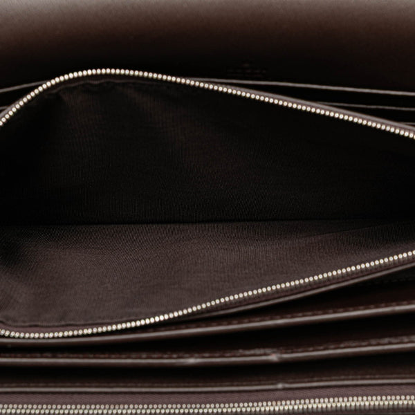 グッチ マイクログッチシマ クラッチバッグ セカンドバッグ 386851 ブラウン レザー メンズ GUCCI 【中古】