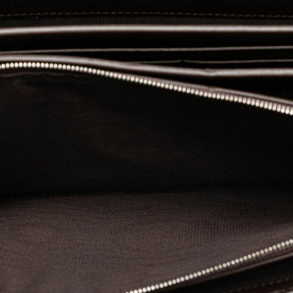 グッチ マイクログッチシマ クラッチバッグ セカンドバッグ 386851 ブラウン レザー メンズ GUCCI 【中古】