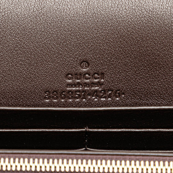 グッチ マイクログッチシマ クラッチバッグ セカンドバッグ 386851 ブラウン レザー メンズ GUCCI 【中古】