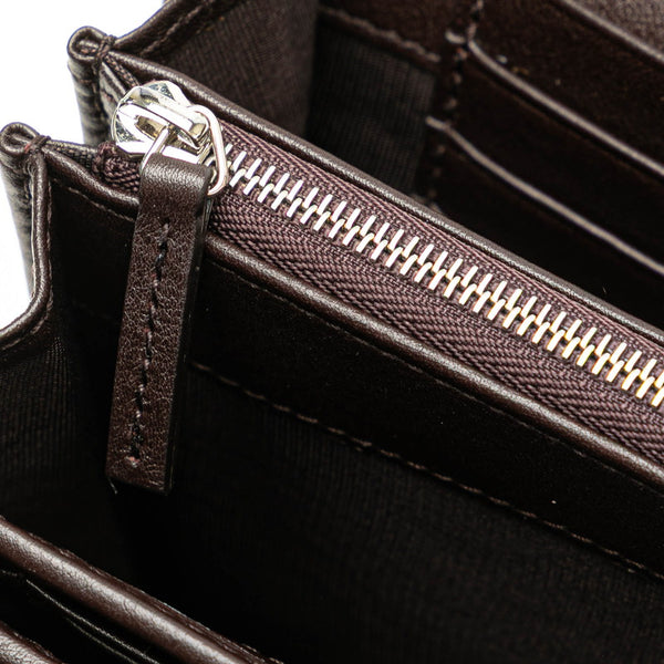 グッチ マイクログッチシマ クラッチバッグ セカンドバッグ 386851 ブラウン レザー メンズ GUCCI 【中古】