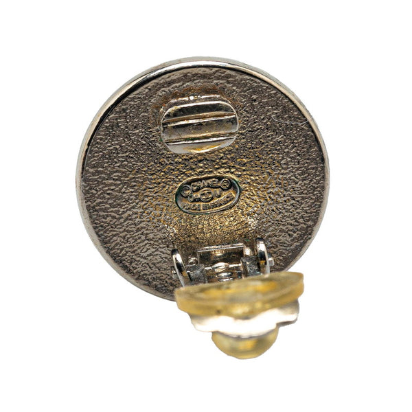 シャネル ココマーク ラウンド イヤリング ベージュ シルバー メタル レディース CHANEL 【中古】