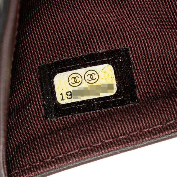 シャネル マトラッセ ココマーク シルバー金具 二つ折り財布 ブラック キャビアスキン レディース CHANEL 【中古】