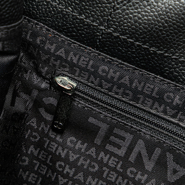 シャネル チョコバー ココマーク トートバッグ ブラック キャビアスキン レディース CHANEL 【中古】
