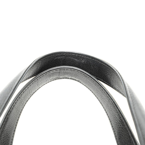 シャネル チョコバー ココマーク トートバッグ ブラック キャビアスキン レディース CHANEL 【中古】