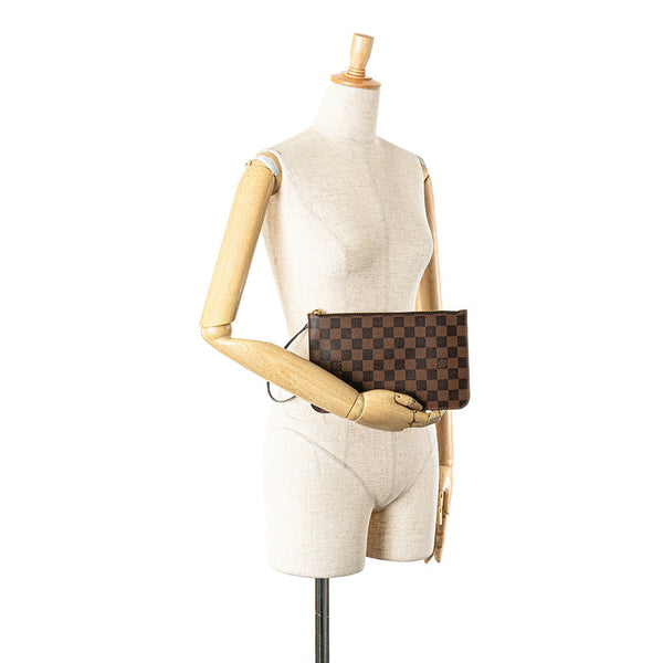 ルイ ヴィトン ダミエ ネヴァーフルMM 付属品ポーチ ポーチ N41358 エベヌ ブラウン PVC レザー レディース LOUIS VUITTON 【中古】