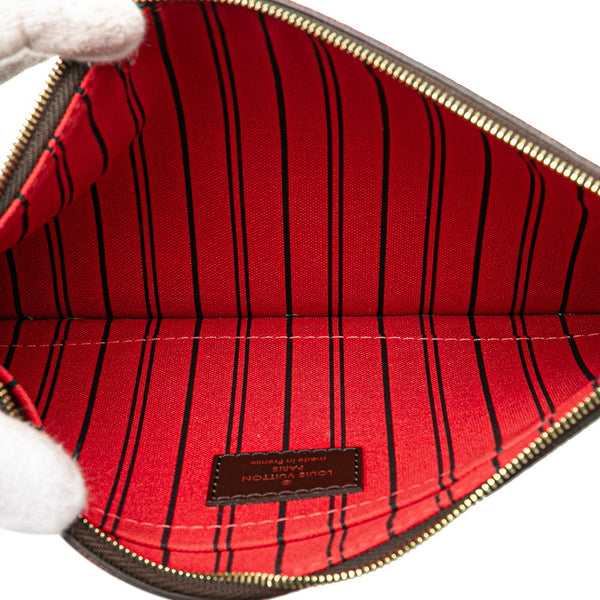 ルイ ヴィトン ダミエ ネヴァーフルMM 付属品ポーチ ポーチ N41358 エベヌ ブラウン PVC レザー レディース LOUIS VUITTON 【中古】