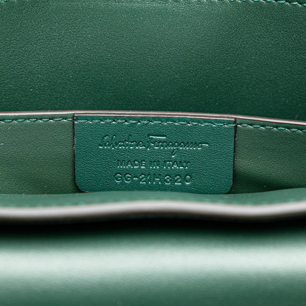 サルヴァトーレフェラガモ ガンチーニ ハンドバッグ ショルダーバッグ 2WAY GG-21 H320 カーキ スウェード レザー レディース Salvatore Ferragamo 【中古】