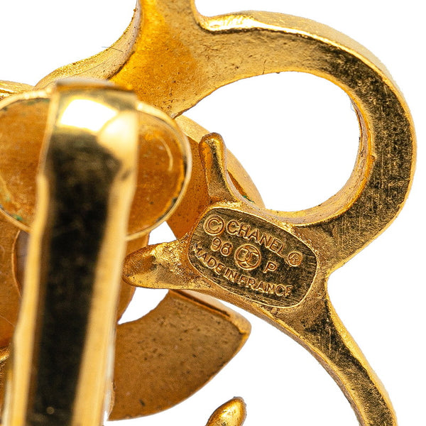 シャネル ココマーク 花 フラワー モチーフ イヤリング ゴールド メッキ レディース CHANEL 【中古】