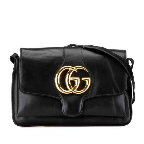 グッチ GGマーモント アリー スモール 斜め掛け ショルダーバッグ 550129 ブラック レザー レディース GUCCI 【中古】