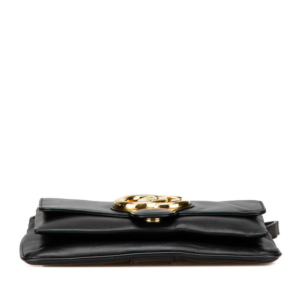 グッチ GGマーモント アリー スモール 斜め掛け ショルダーバッグ 550129 ブラック レザー レディース GUCCI 【中古】