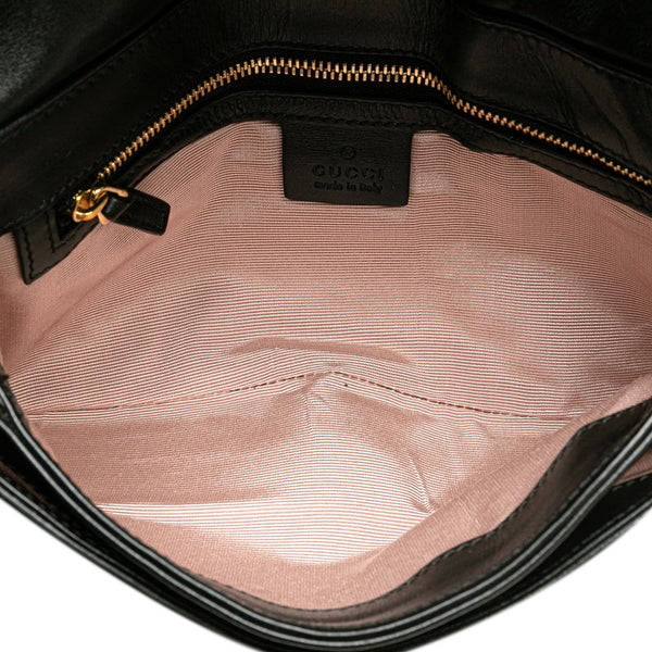 グッチ GGマーモント アリー スモール 斜め掛け ショルダーバッグ 550129 ブラック レザー レディース GUCCI 【中古】