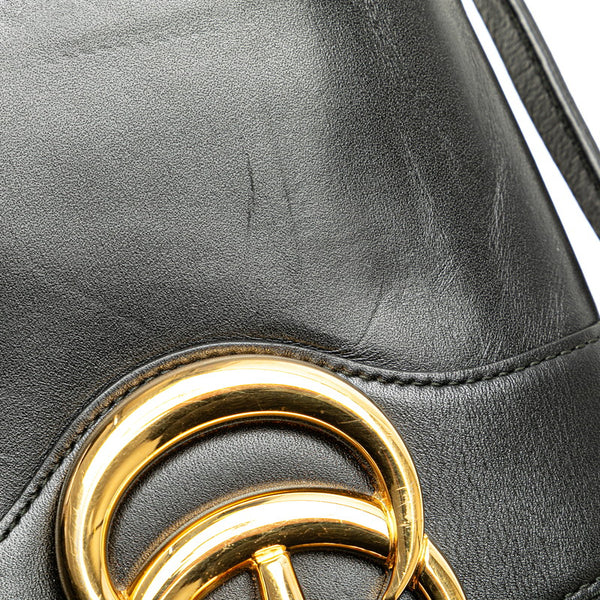 グッチ GGマーモント アリー スモール 斜め掛け ショルダーバッグ 550129 ブラック レザー レディース GUCCI 【中古】