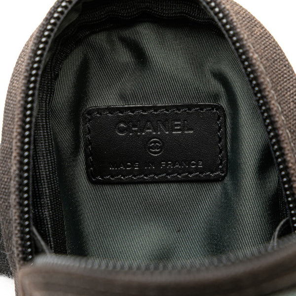 シャネル スポーツライン ココマーク アームポーチ  ブラック グリーン キャンバス レディース CHANEL 【中古】