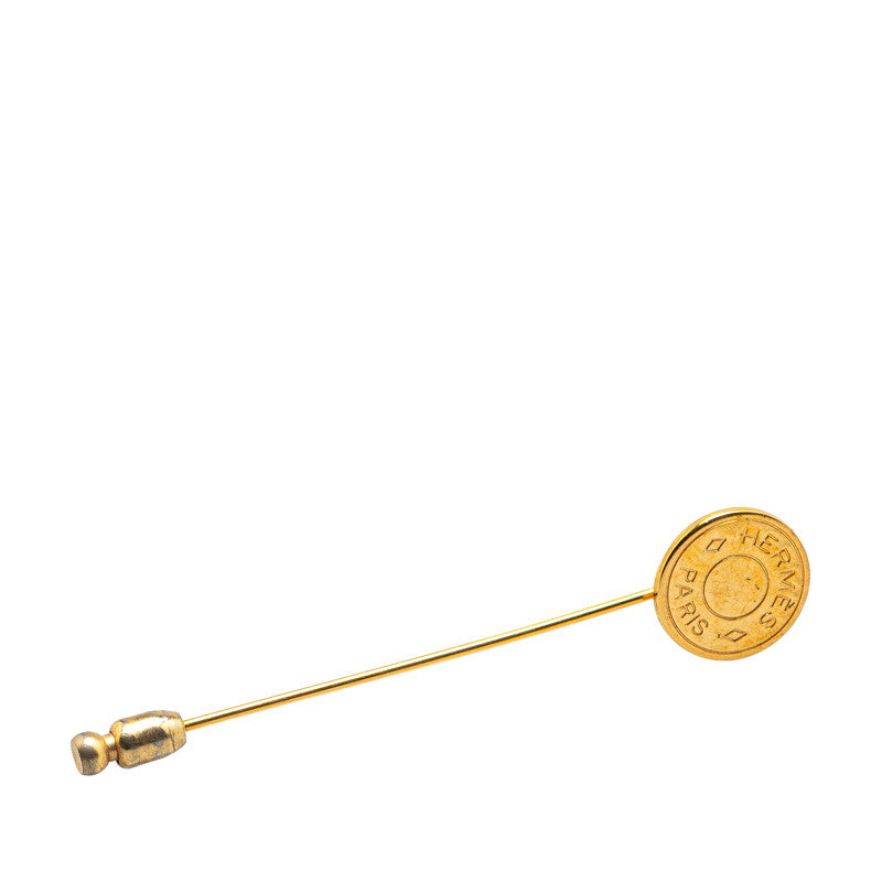 エルメス セリエ ピンブローチ ゴールド メッキ レディース HERMES 【中古】