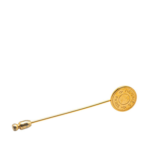 エルメス セリエ ピンブローチ ゴールド メッキ レディース HERMES 【中古】