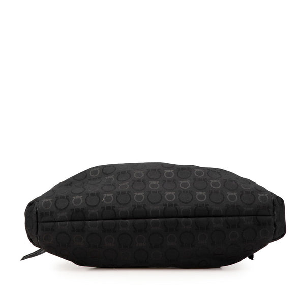 サルヴァトーレフェラガモ ガンチーニ ハンドバッグ トートバッグ ブラック キャンバス レザー レディース Salvatore Ferragamo 【中古】