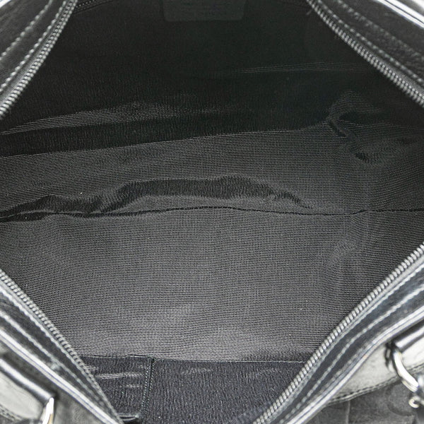 サルヴァトーレフェラガモ ガンチーニ ハンドバッグ トートバッグ ブラック キャンバス レザー レディース Salvatore Ferragamo 【中古】