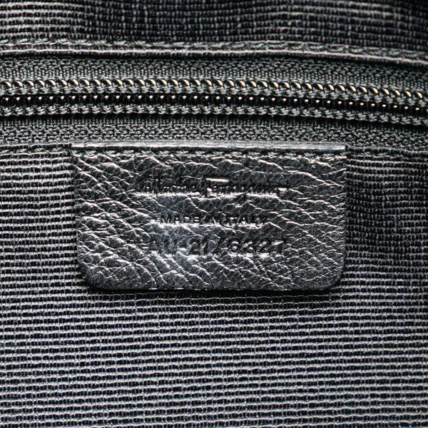 サルヴァトーレフェラガモ ガンチーニ ハンドバッグ トートバッグ ブラック キャンバス レザー レディース Salvatore Ferragamo 【中古】