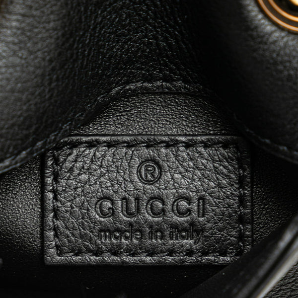 グッチ インターロッキングG ブロンディ 斜め掛け ショルダーウォレット カードケース 698635 ブラック レザー レディース GUCCI 【中古】