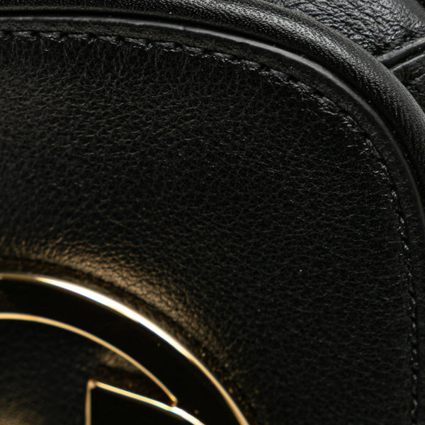 グッチ インターロッキングG ブロンディ 斜め掛け ショルダーウォレット カードケース 698635 ブラック レザー レディース GUCCI 【中古】