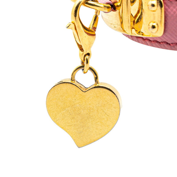 グッチ ハート モチーフ ブレスレット ピンク ゴールド レザー レディース GUCCI 【中古】