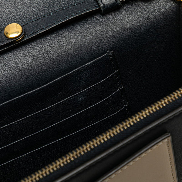 セリーヌ チェーンウォレット ショルダーバッグ ブラック レッド ベージュ レザー レディース CELINE 【中古】
