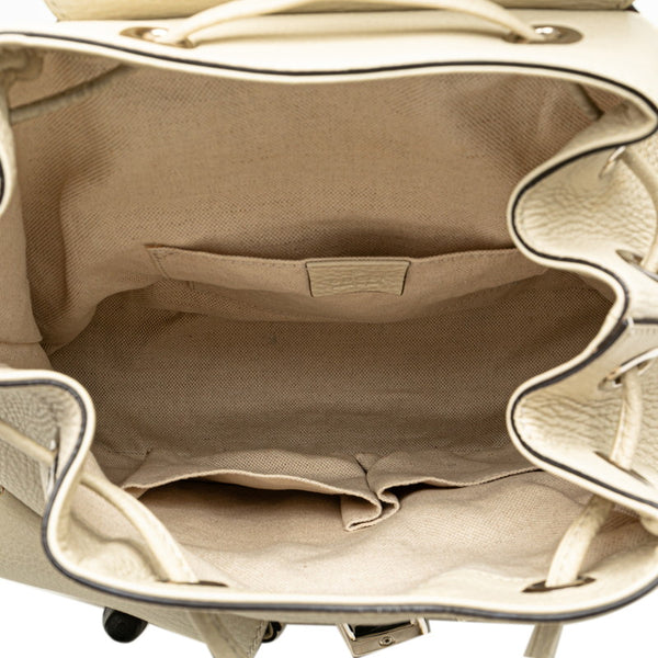 グッチ バンブー  リュック バックパック 370833 ホワイト レザー レディース GUCCI 【中古】