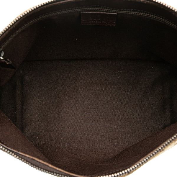 グッチ GGキャンバス 斜め掛け ショルダーバッグ 114273 ベージュ ブラウン キャンバス レザー レディース GUCCI 【中古】