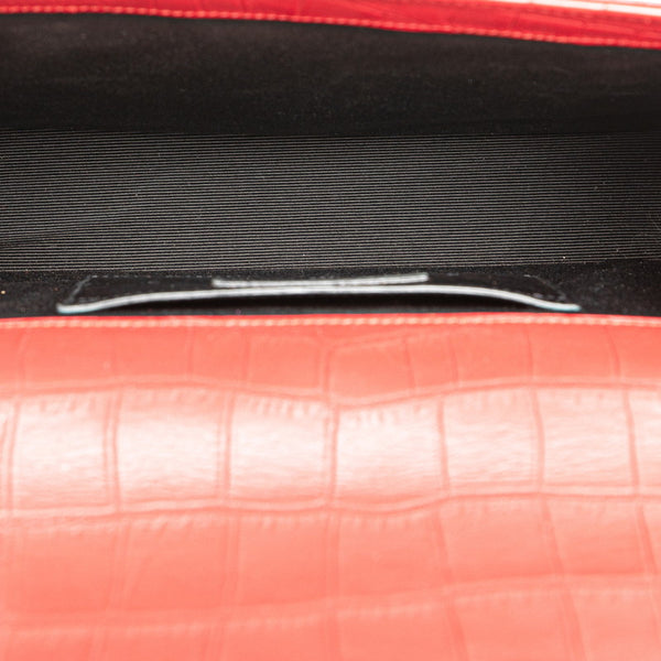 サンローラン クラシック ケイト 型押し タッセル チェーン ショルダーバッグ 354119 レッド レザー レディース SAINT LAURENT 【中古】