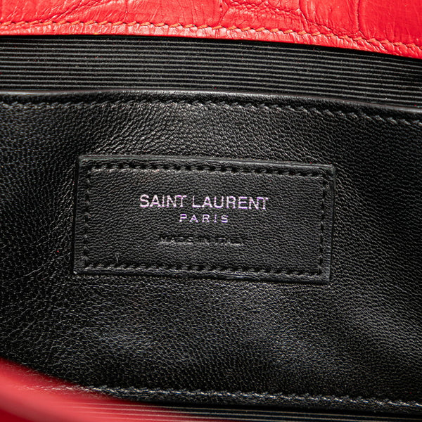 サンローラン クラシック ケイト 型押し タッセル チェーン ショルダーバッグ 354119 レッド レザー レディース SAINT LAURENT 【中古】