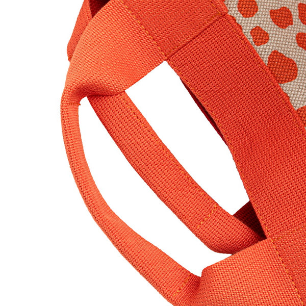 エルメス キッズライン ハンドバッグ オレンジ  アイボリー ピンク キャンバス レディース HERMES 【中古】