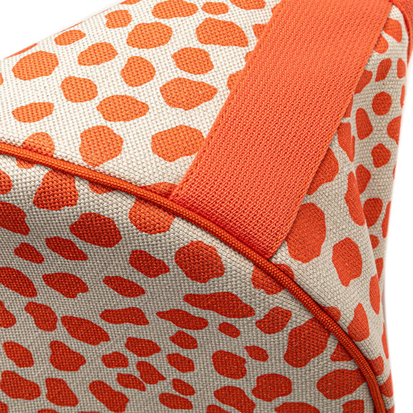 エルメス キッズライン ハンドバッグ オレンジ  アイボリー ピンク キャンバス レディース HERMES 【中古】