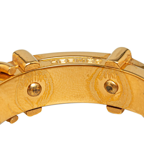 エルメス ブックルセリエ スカーフリング レッド ゴールド メッキ レディース HERMES 【中古】